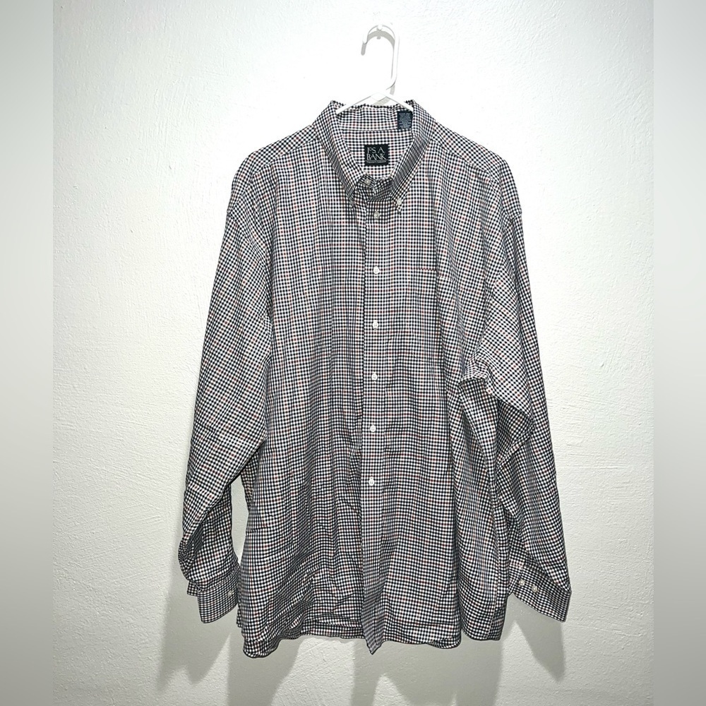Jos A Bank Traveler's Collection Plaid Dress Shirt